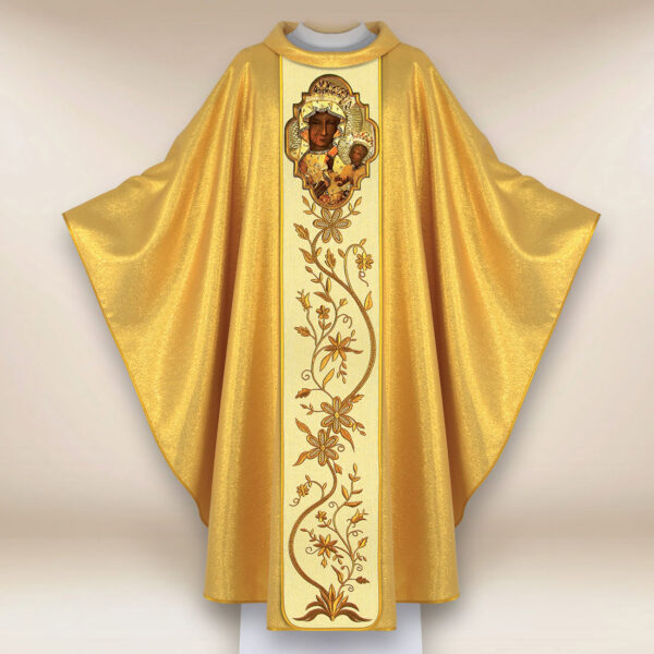 Ornat haftowany z wizerunkiem fotograficznym „Matka Boża Częstochowska”