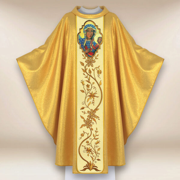 Ornat haftowany z wizerunkiem fotograficznym „Matka Boża Częstochowska”