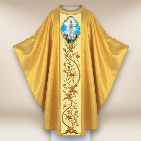 Ornat haftowany z wizerunkiem fotograficznym „Matka Boża Fatimska”