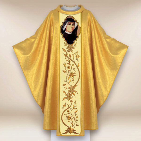 Ornat haftowany z wizerunkiem fotograficznym „Św. Faustyna”