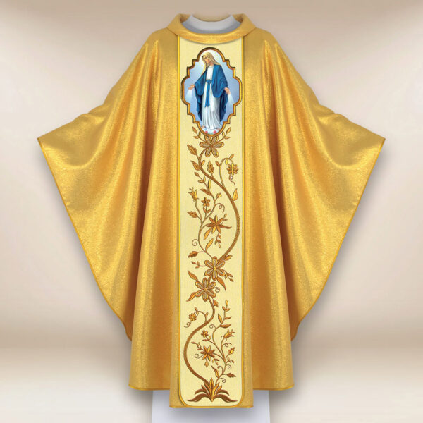 Ornat haftowany z wizerunkiem fotograficznym „Matka Boża Niepokalana”