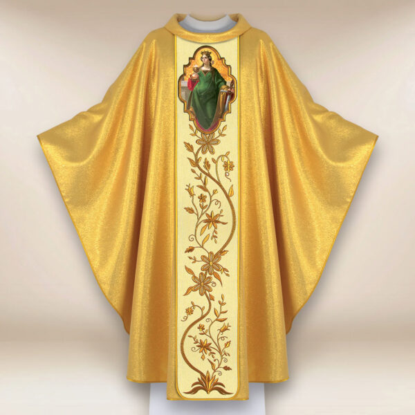 Ornat haftowany z wizerunkiem fotograficznym „Św. Barbara”