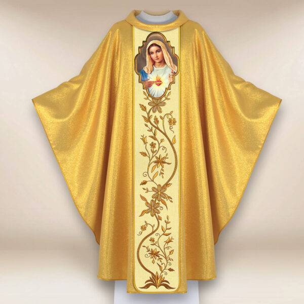 Ornat haftowany z wizerunkiem fotograficznym „Serce Maryi”
