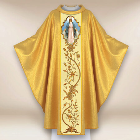 Ornat haftowany z wizerunkiem fotograficznym „Matka Boża Niepokalana”
