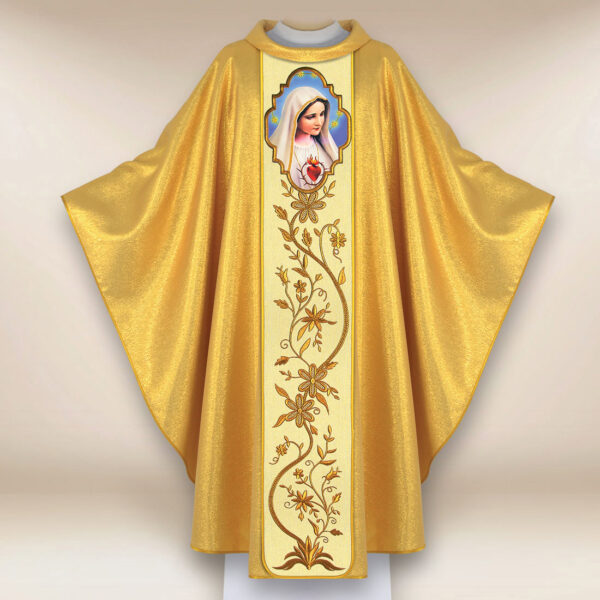 Ornat haftowany z wizerunkiem fotograficznym „Matka Boża Fatimska”