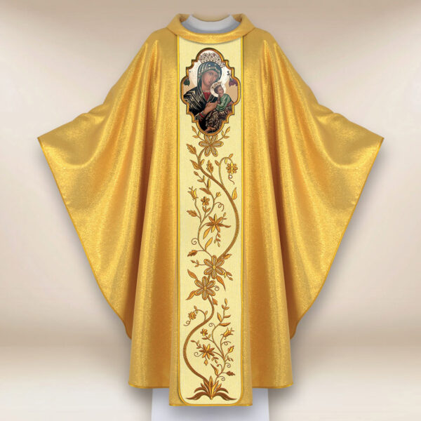 Ornat haftowany z wizerunkiem fotograficznym „Matka Boża Nieustającej Pomocy”