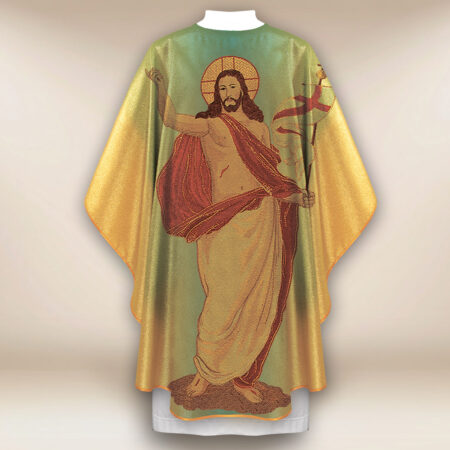 Gold chasuble with the image of the Risen Christ