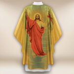 Gold chasuble with the image of the Risen Christ