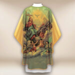 Gold chasuble featuring the image of the Holy Trinity