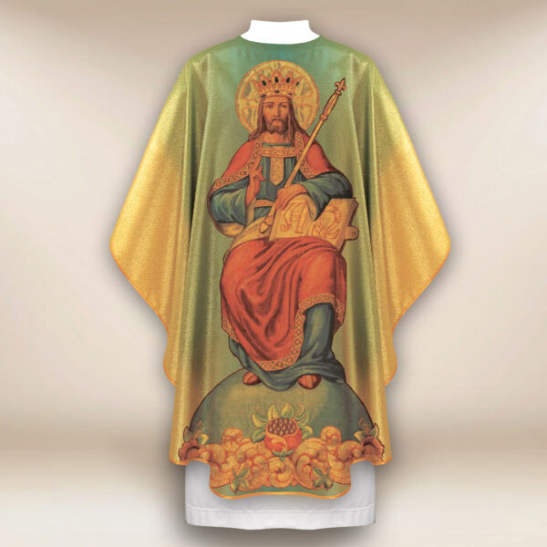 Gold chasuble with the image of Christ the King