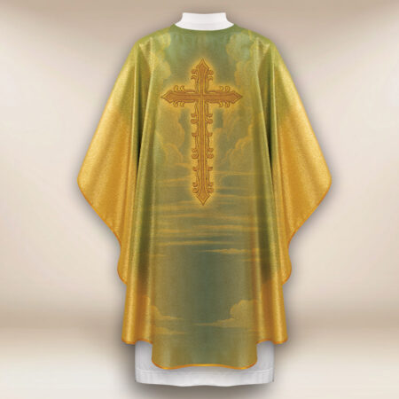 Gold chasuble with the image of Jesus the Merciful