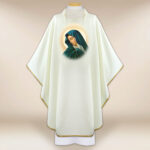 Chasuble with the photographic image "Our Lady of Sorrows"