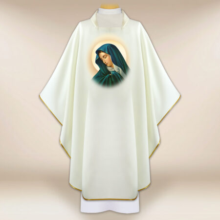 Chasuble with the photographic image "Our Lady of Sorrows"