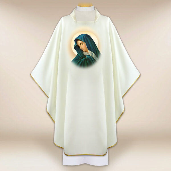 Chasuble with the photographic image "Our Lady of Sorrows" Chasuble with the photographic image "Our Lady of Sorrows"