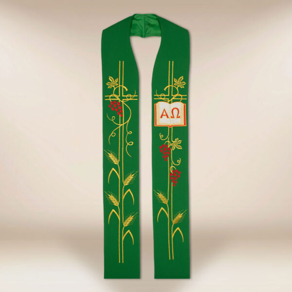 Stuła haftowana “Alfa Omega”