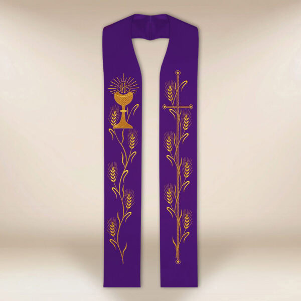 Embroidered Stole "Chalice with Wheat Ears"