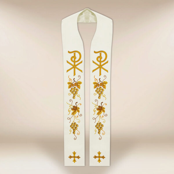 Liturgical stole embroidered with PX