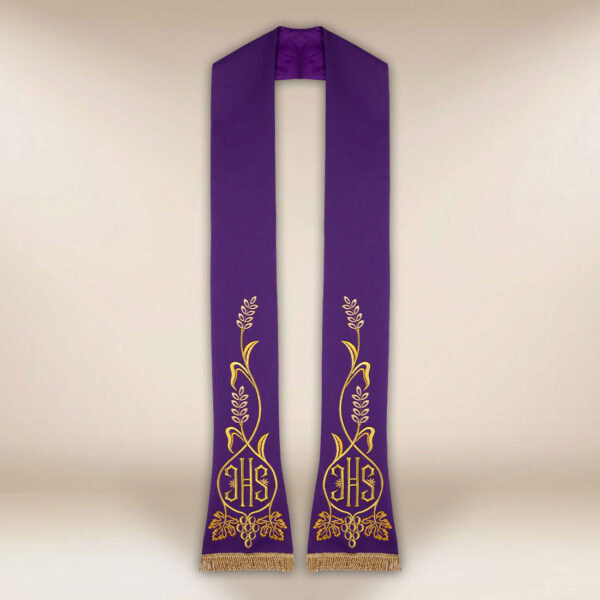 embroidered liturgical stole IHS