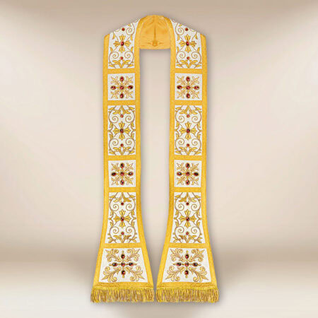 Stuła haftowana rzymska “Massimo-Bianco”