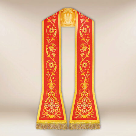 Stuła haftowana rzymska “Massimo-Rosso”