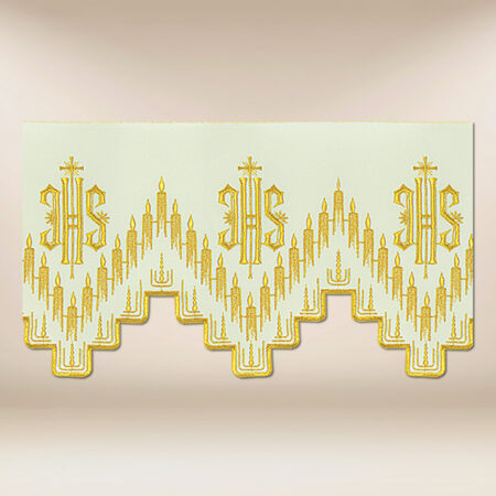 Ecru embroidered lace 590cm