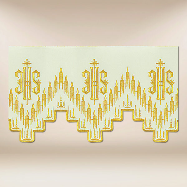 Ecru embroidered lace 590cm