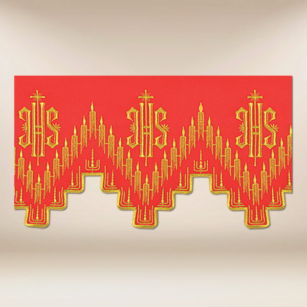 Red embroidered lace 290cm