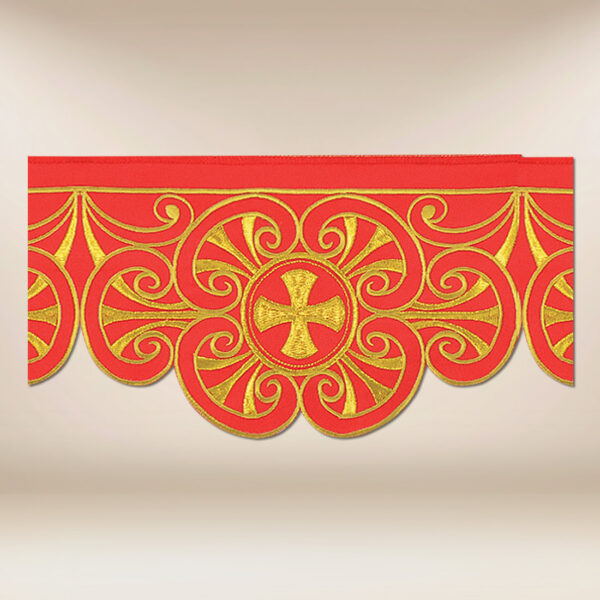 Red embroidered lace 290cm