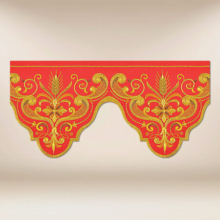 Red embroidered lace 290cm