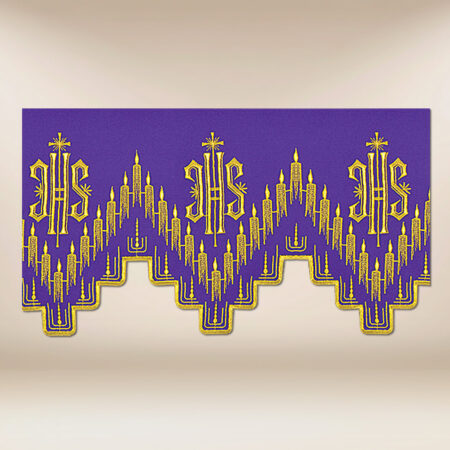 Embroidered lace in purple, 290 cm