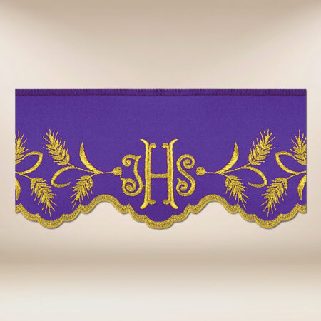 Embroidered lace in purple, 290 cm