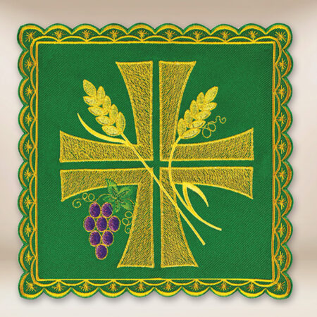 Embroidered pall in green