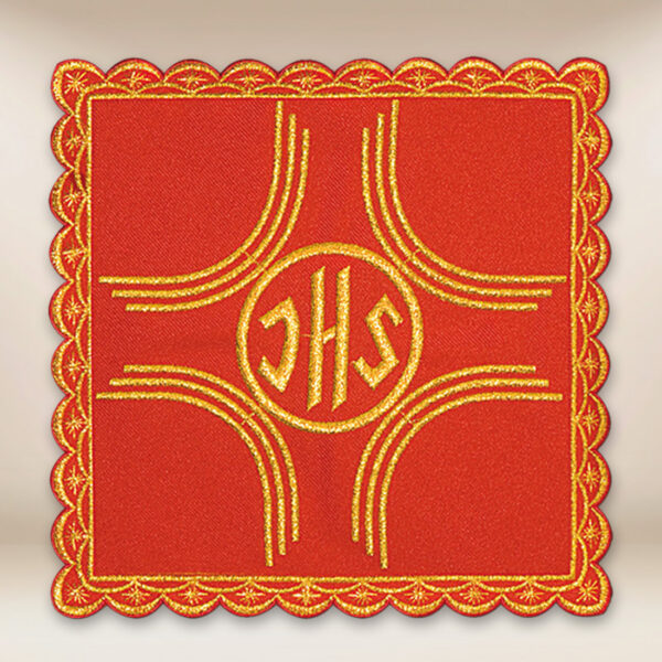 Embroidered pall in red