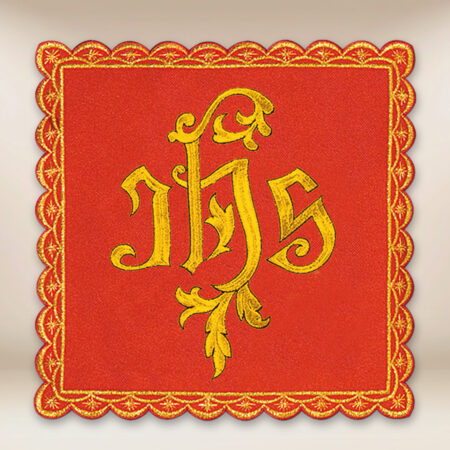 Embroidered pall in red