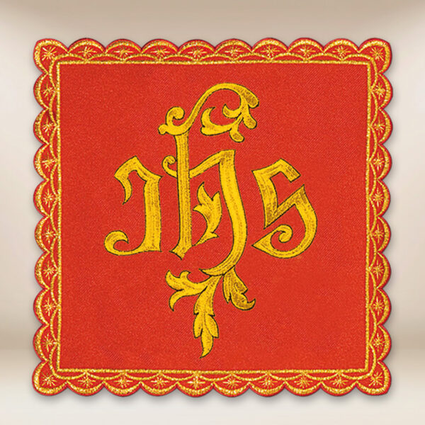 Embroidered pall in red