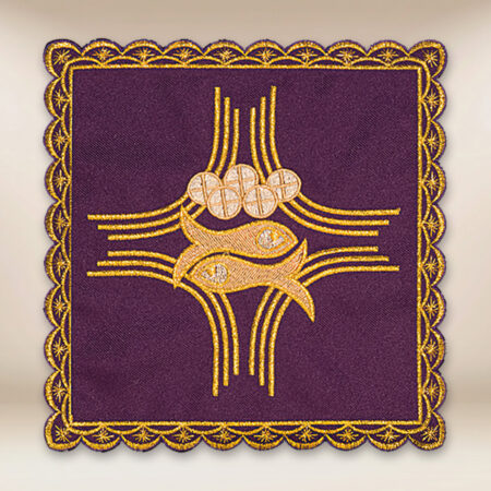 Embroidered pall in purple