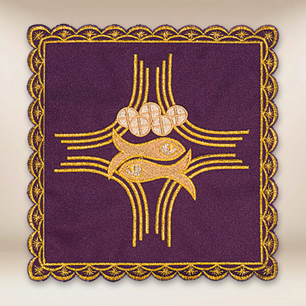 Embroidered pall in purple