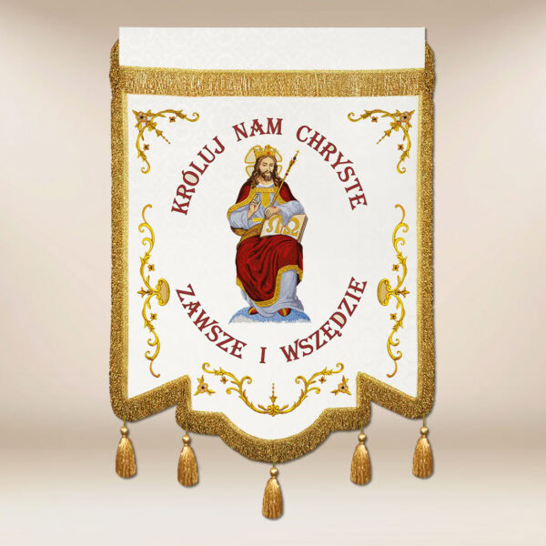 Chorągiew haftowana z wizerunkiem Jezus Chrystus