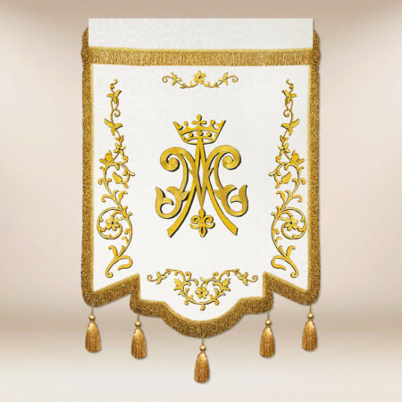 Chorągiew haftowana z wizerunkiem Maryja bez Grzechu