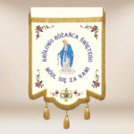 Embroidered banner Queen of the Holy Rosary