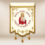 Embroidered Banner featuring the Sacred Heart of Jesus