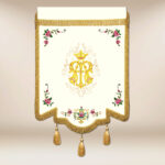 Embroidered banner Queen of the Holy Rosary