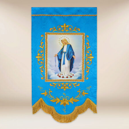 Mini Banner with the Image of Our Lady of the Rosary