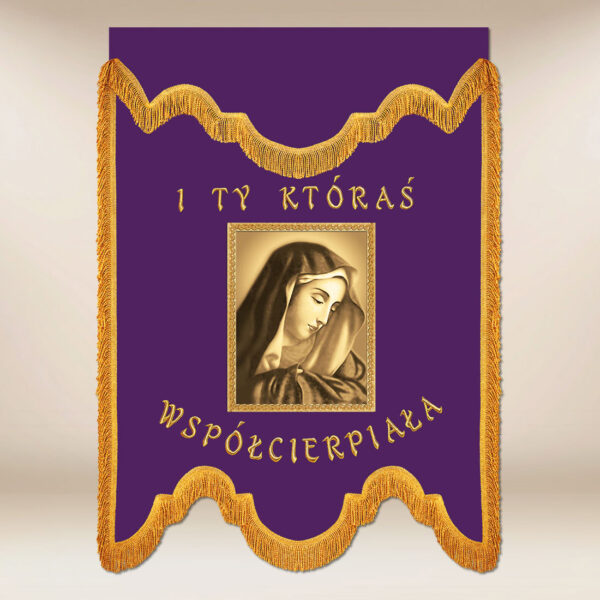 Chorągiew żałobna fioletowa Matka Bolesna