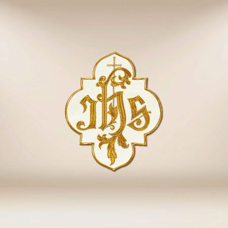 Embroidered appliqué "Ihs with Cross"