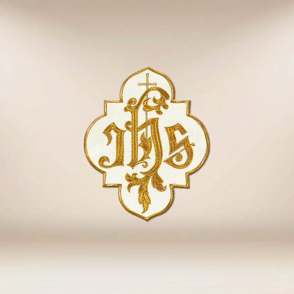 Embroidered appliqué "Ihs with Cross"