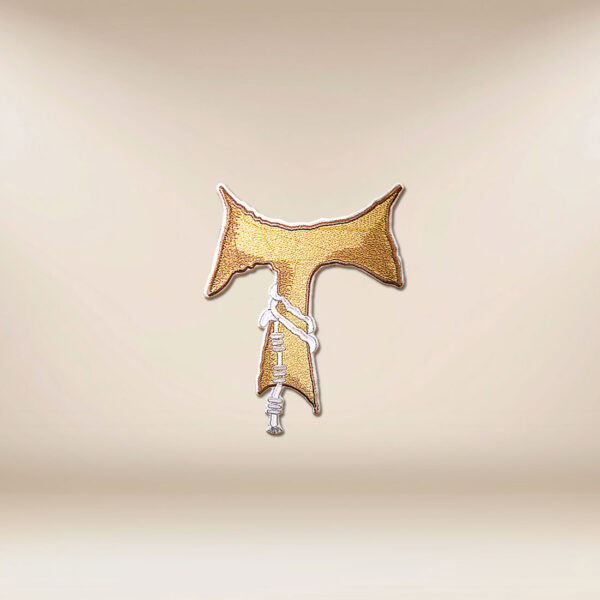 Embroidered application of the Franciscan Tau Cross