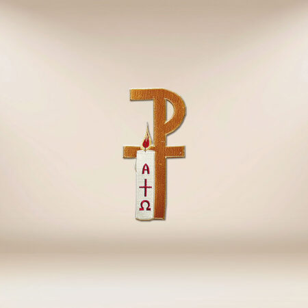 Embroidered appliqué "Px with a Candle"