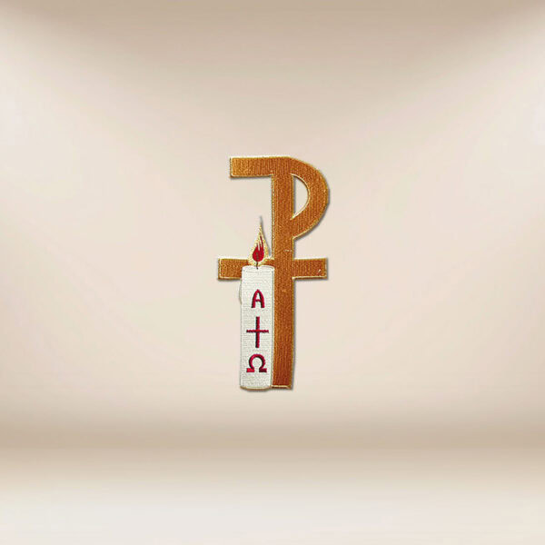 Embroidered appliqué "Px with a Candle"