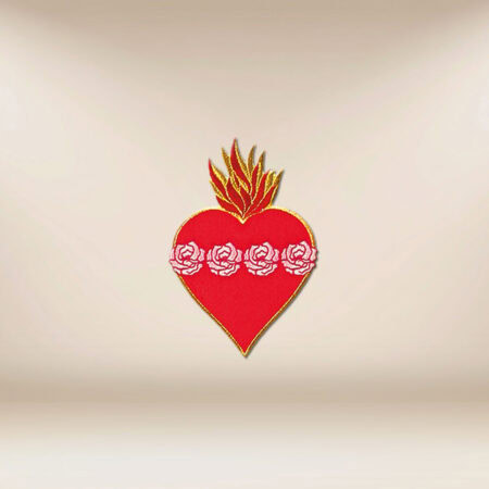 Embroidered appliqué "Heart with roses"